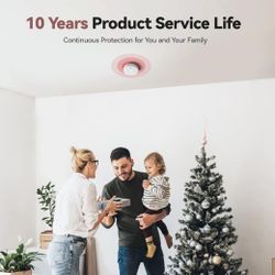 (New in Box) 
Smoke Detector Interconnected, Wireless Smoke Alarm with 5 Years Replaceable Battery, 10-Year Lifetime Fire Alarm with Silence Function 