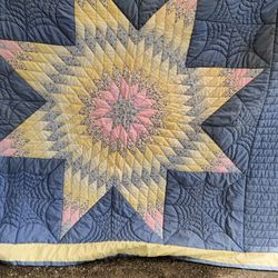 EUC Handmade Hand Stitched Quilt 62" X 79"