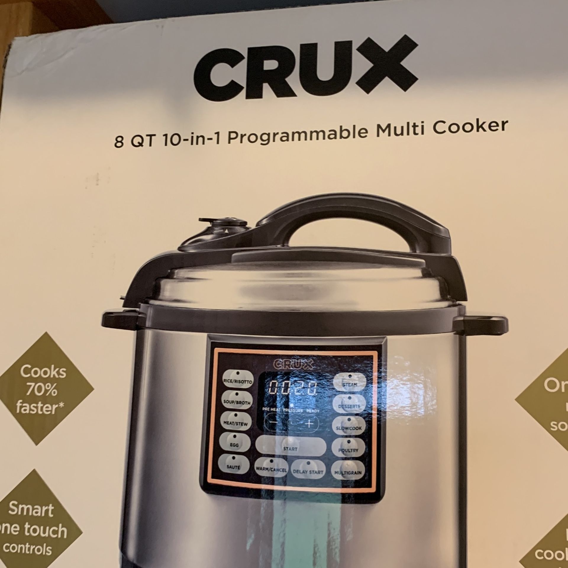 Crux 8QT10 In One Programmable Multi Cooker New Packed