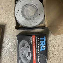 TRQ Performance Rear Brake Rotors (4 Total) – Brand New in Box - slotted & drilled 