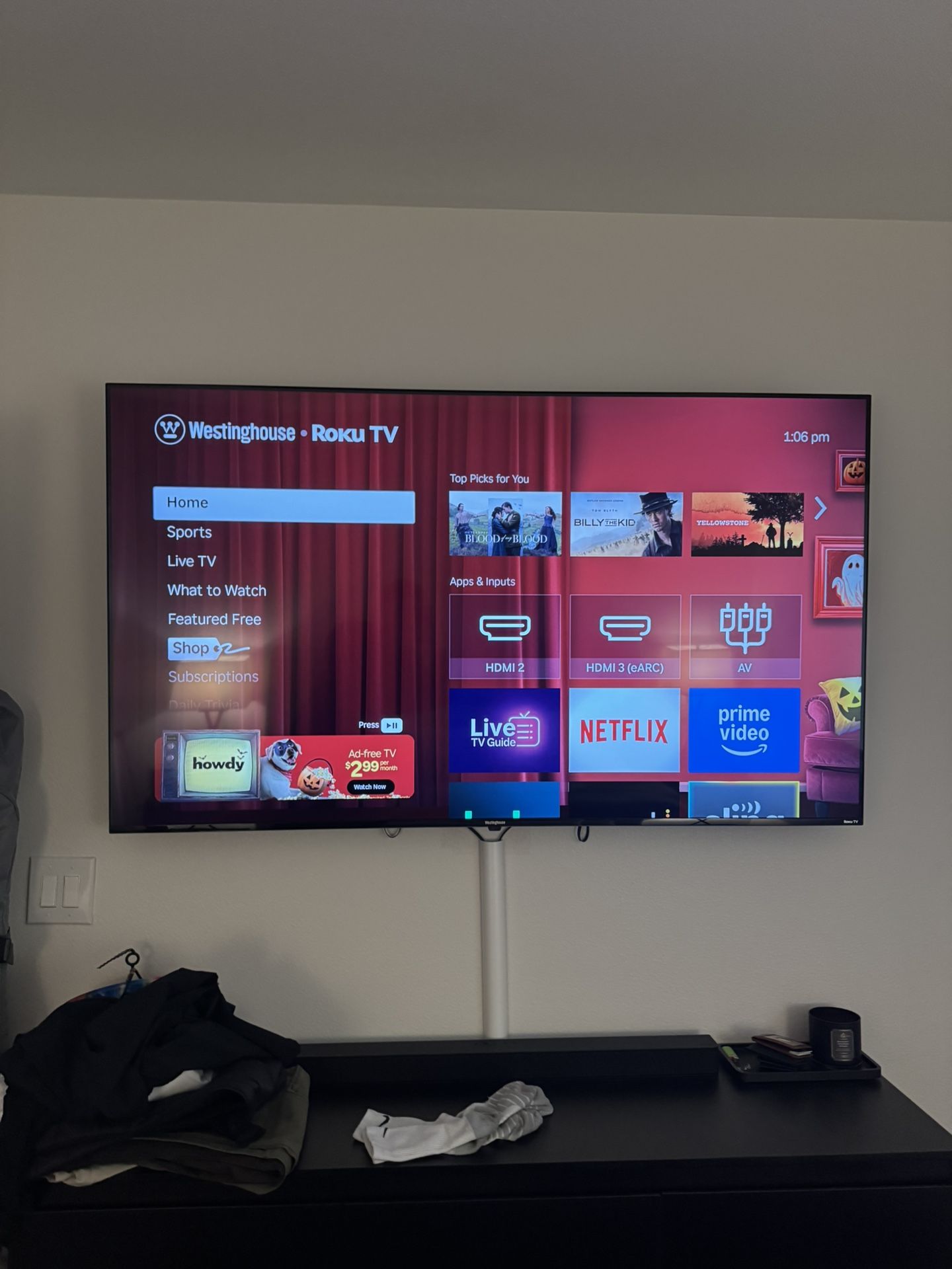 70 Inch Westinghouse 4k Roku Tv With Wall Mount