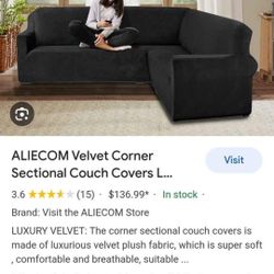 Velvet Sectional Couch Cover BRAND NEW OPEN BOX