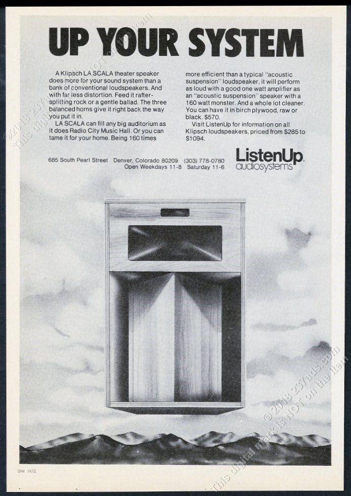 1980 Klipsch La Scala Vintage Speakers / Excellent Original Condition!
