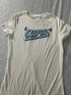 Aeropostale Shirt, White, Size M