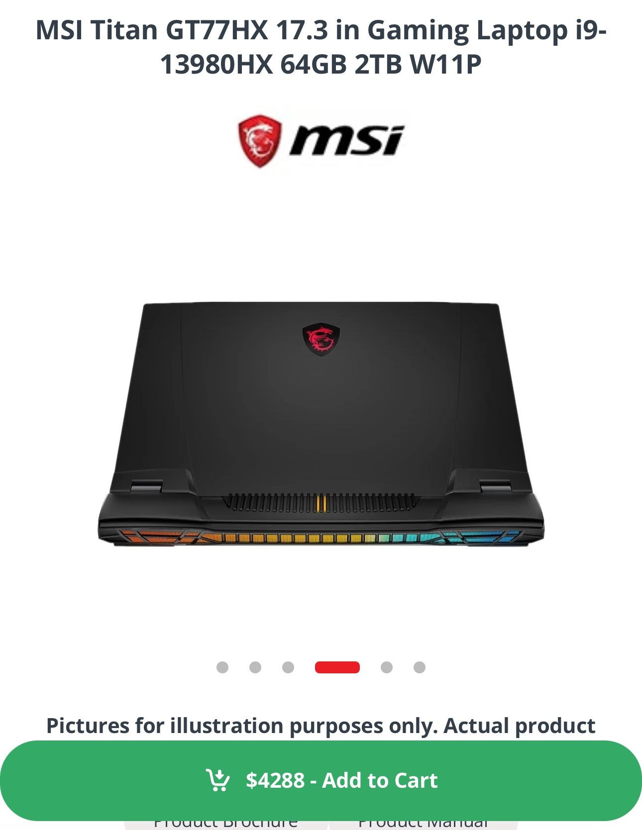 MSI Titan GT77HX 17.3” i9-13980HX 64GB 2TB RTX 4090 Gaming Laptop