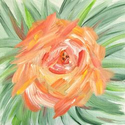 Bloom 1 By Deb Bossert Artworks 6" x 6" Original Acrylic Painting