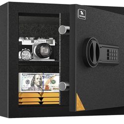 1.2 Cu.ft Personal Fireproof Safe Box for Home and Office - Digital Keypad Key, Black - Protects Documents, Money, Jewelry and Valuables