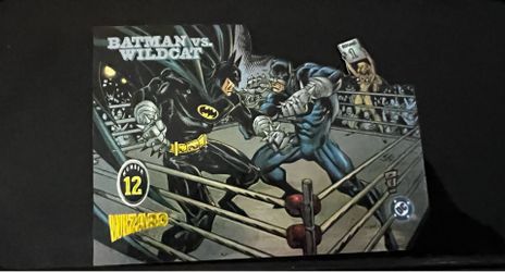Wizard Magazine Series 4 Chrome Chromium Promo Card #12 BATMAN VS WILDCAT DC