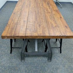 Acacia Wood Trestle Dining Table w/4 Stools