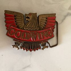 Vintage 1982 Baron Solid Brass GOLDWING Buckle