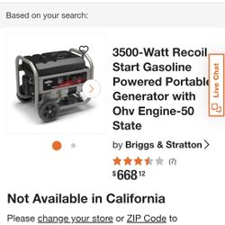 Briggs Stratton Generator Like New 3500W