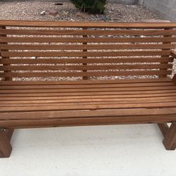 Real Wood Outdoor Furniture Set – Rocking Chairs, Bench & Tables – $300