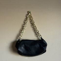 Small Black & Gold Shoulder Clutch Purse 