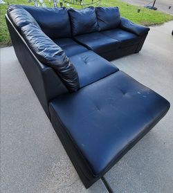 Faux leather sectional