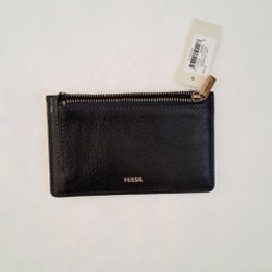 Fossil Logan Zip Coin Wallet Midnight Navy