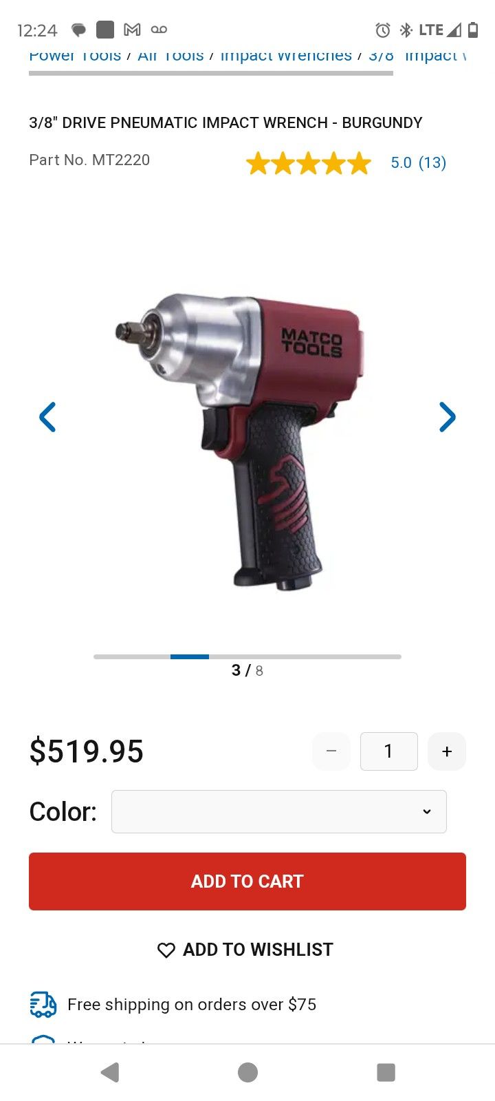 Matco 3/8 Impact Wrench