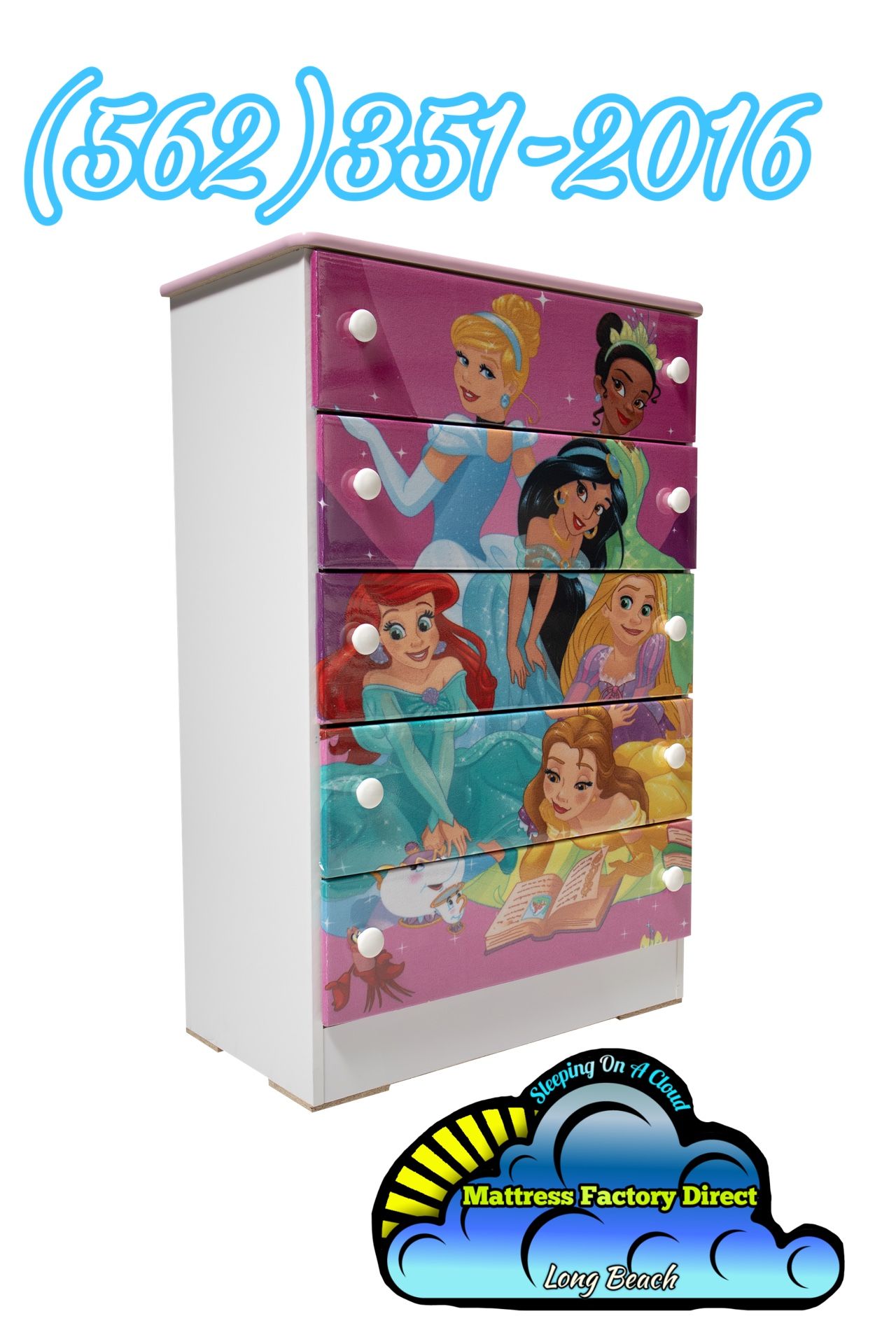 Princess Five Drawer Dresser Chest Cajonera Comoda Nueva