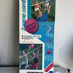 Vintage SportCraft NOS 2 Game Combo Classic Series. Volleyball/Badminton