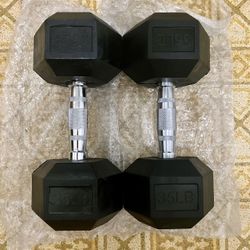 NEW 35 lb dumbbells dumbbell Set Rubber Hex Ibs weights weight 35lb 35lbs pair pounds