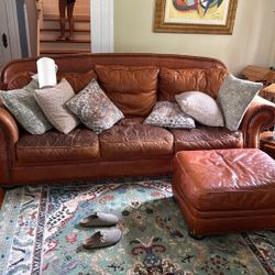 Brown Leather Couch 