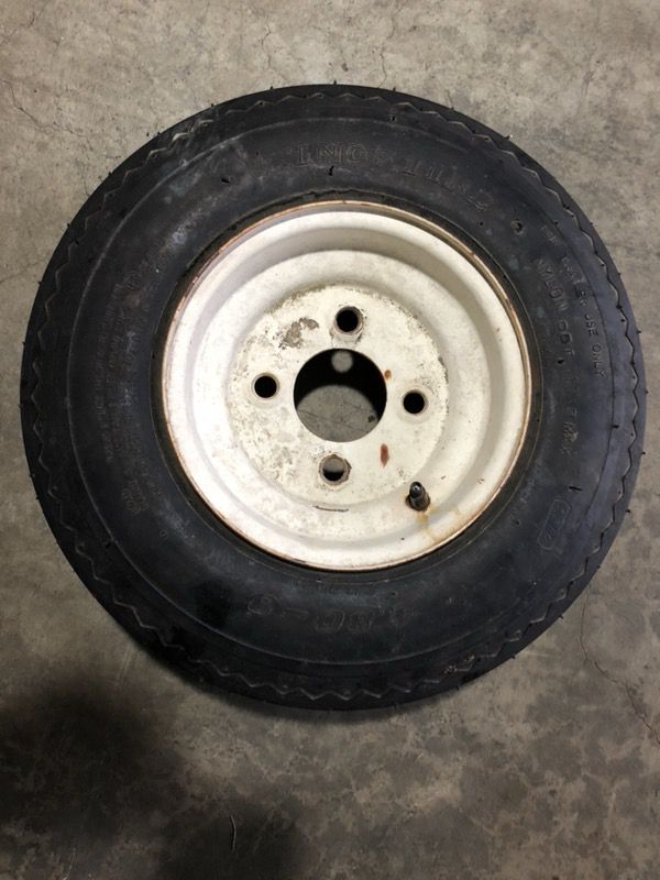 Trailer Tire. 4 Lug nuts. Size 4.8 - 8 Asking for $30
