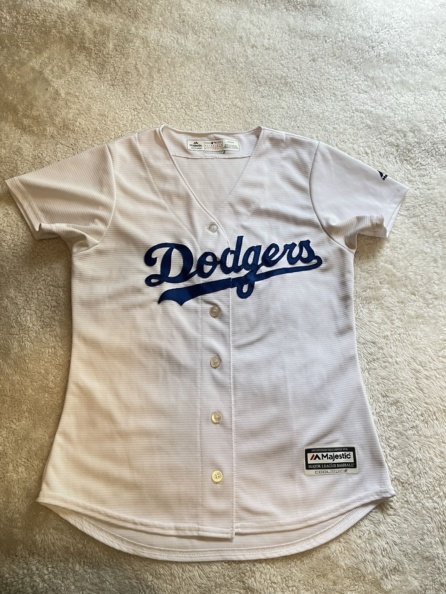 Dodgers Women White Jersey Small Size Like New 