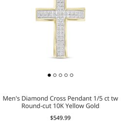 Mens Diamond Cross Pendant 