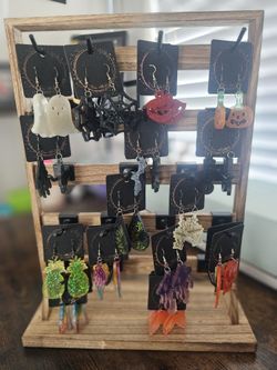 Hand Made Resin Earrings Different Shapes And Colors