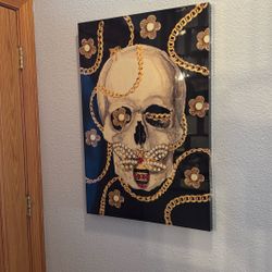 Skull Black And Gold Wall Decor 