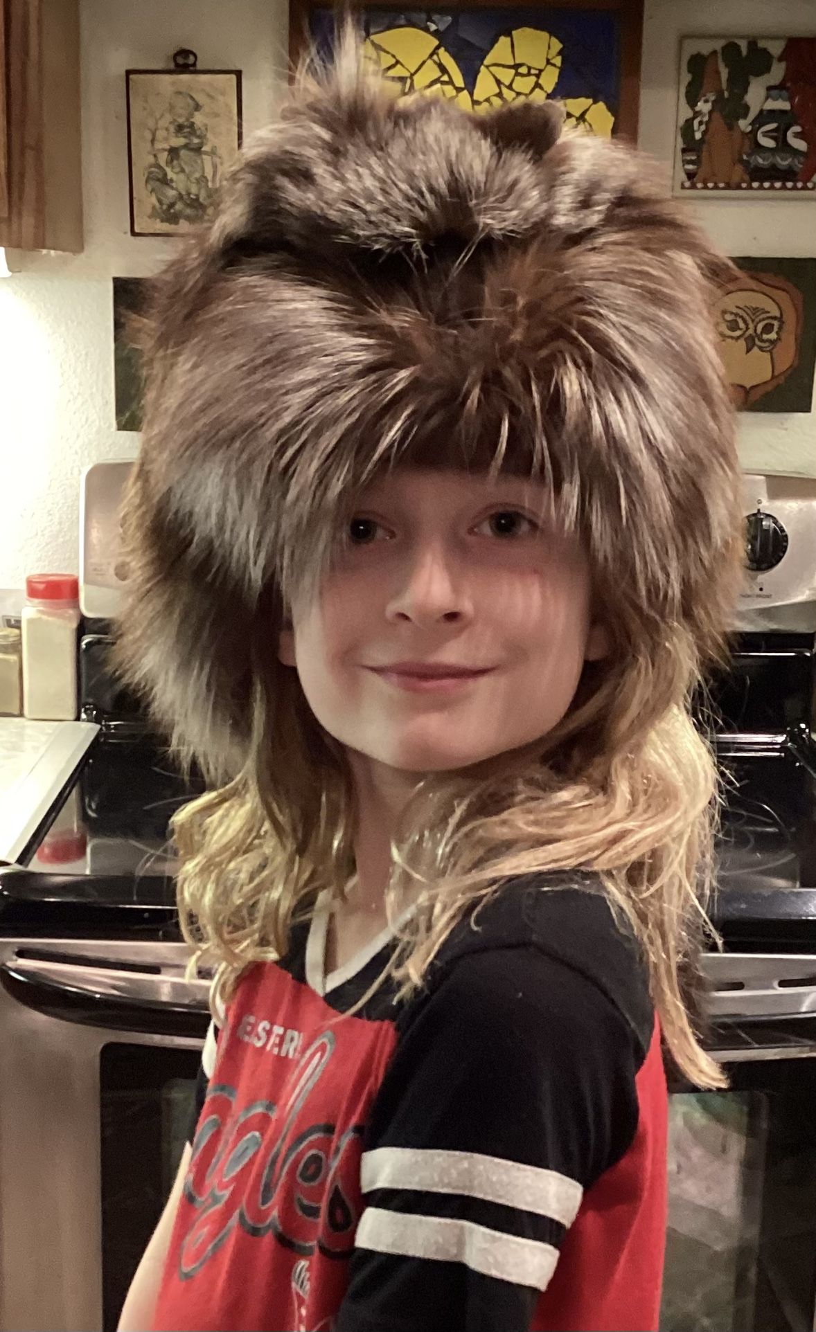 Vintage Silver Fox Fur Hat With Fox Face