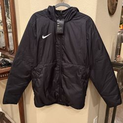 NWT~Nike Dry Men Black Hooded Zipped Jacket Size Large