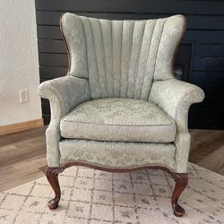 Vintage Sea Foam Green Wingback Chair