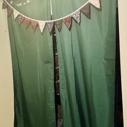 Green Drapes, curtains