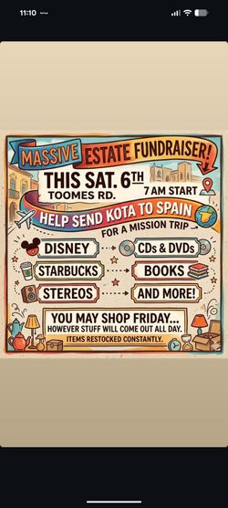YARD SALE IN MODESTO FOR MISSION  Saturday