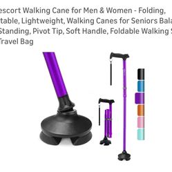 Folding Adjustable Walking Cane (Purple)