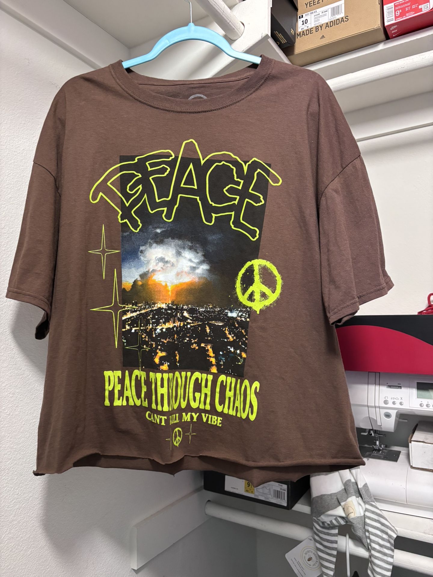 “Peace through chaos” Cropped Tee