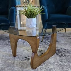 36" Mid-Century Modern Glass Coffee Table