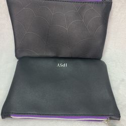 Spider web zip up makeup bag in black and purple #Halloween #Spooky