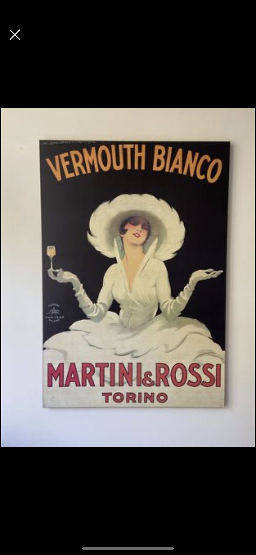Vermouth Bianco Martini & Rossi Torino Framed Art