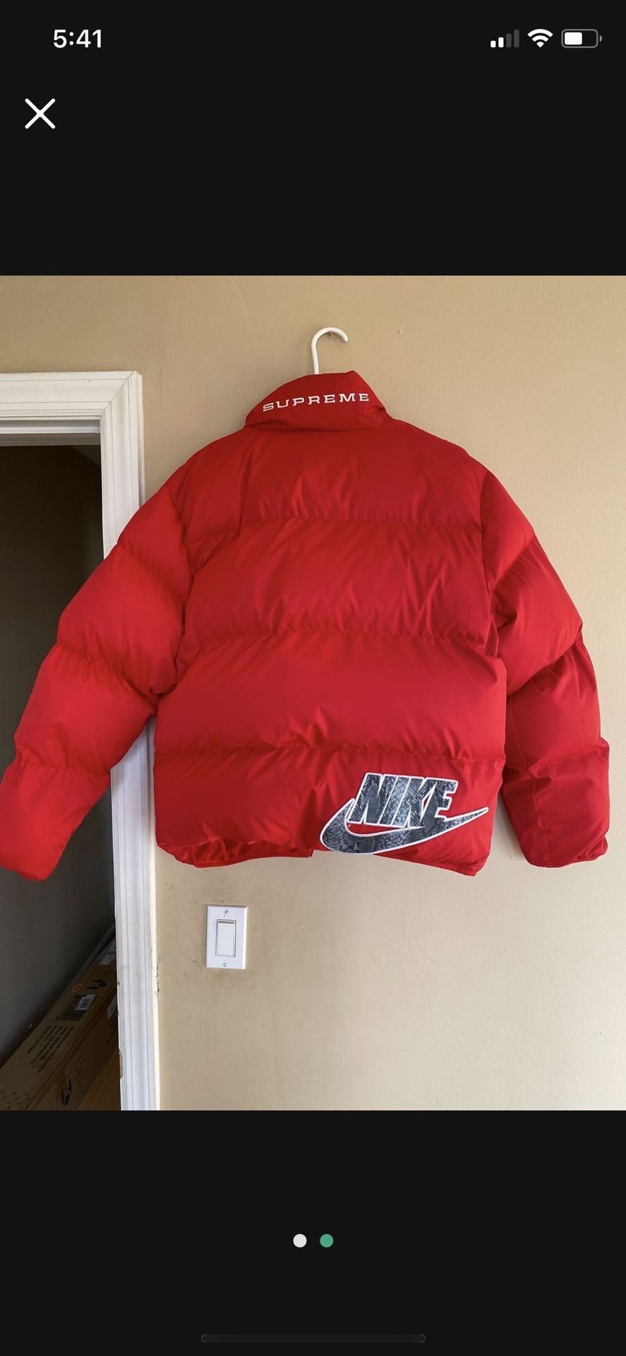 Nike Supreme RED Reversible Puffer Jacket