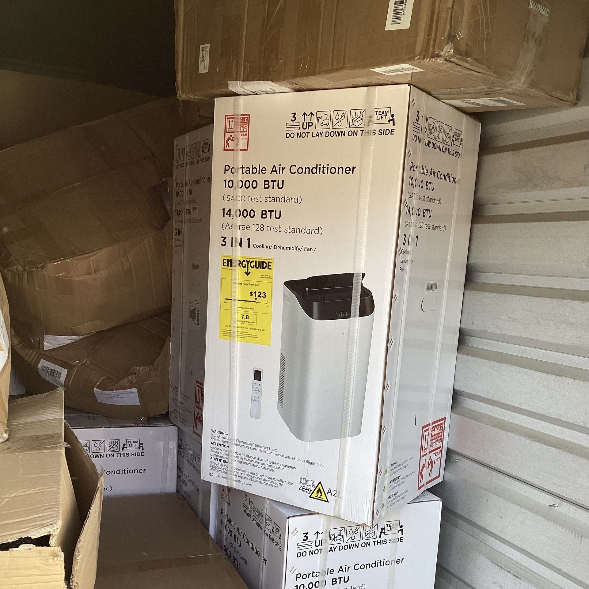 14,000 BTU Portable Air Conditioner Cools 700 Sq. Ft. with Dehumidifier and LCD Remote in White