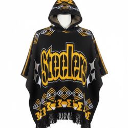 Pittsburgh Steelers Poncho with hood Great Gift 🎁 Free Shipping I also have other teams 