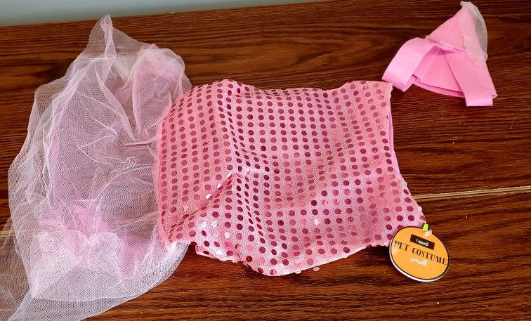 Small Pet Princess Halloween Costume Sequin Hat Skirt NWT