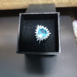 Size 7 Blue Topaz Sterling Ring