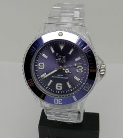 New Men's 44mm Ice Pure Watch Ice-Watch Purple Dial Clear Strap Miyota Japan Mvt