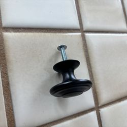 Cabinet hinges and knobs.