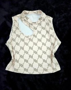 ✅️ Khaki Sleeveless Crop Top• Size S• New Condition• $8firm