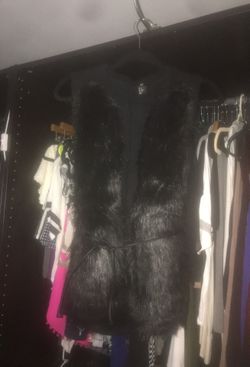 Black fur vest