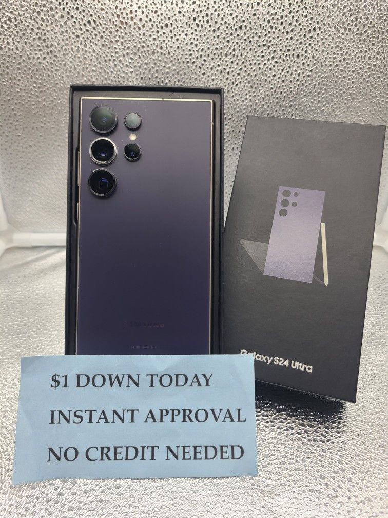 SAMSUNG GALAXY S24 ULTRA 256GB UNLOCKED. FREE SMARTWACH/ HEADPHONES. PAY $1 TODAY REST IN PAYMENTS. NO CREDIT NEEDED FINANCING