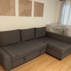 6- months old & Free delivery - IKEA FRIHETEN Sleeper sectional w/storage Gray